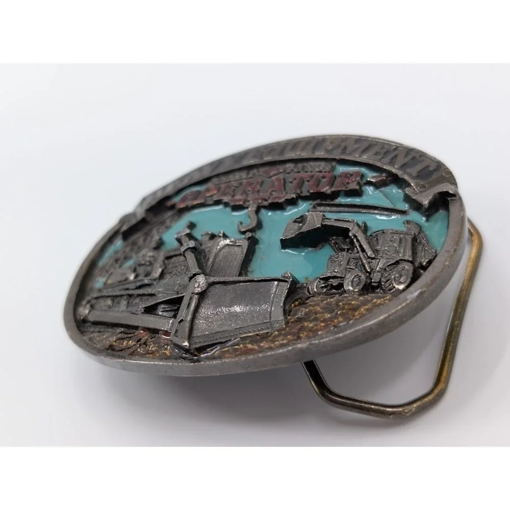 VTG 1986 Heavy Equipment Operator Belt Buckle The Great American‎ Buckle Co USA